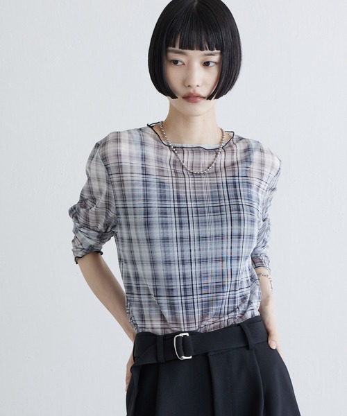 Lui's(ルイス)の「チェックシアートップス(Tシャツ/カットソー・レディース・ブルー/ブラック・FREE)」の22枚目の写真