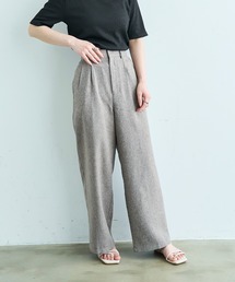 mil（ミル）の「【遮熱　UVカット　イージーケア】 リネンライク ストレート タックパンツ 【セットアップ対応】【587193】（スラックス）」