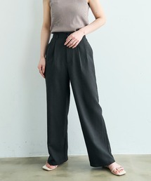 mil（ミル）の「【遮熱　UVカット　イージーケア】 リネンライク ストレート タックパンツ 【セットアップ対応】【587193】（スラックス）」