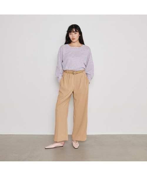COMMON+HAUS(コモンハウス)の「タックワイドレッグパンツ(スラックス・レディース・グレー/セージグリーン/ベージュ・S/M/L)」の6枚目の写真