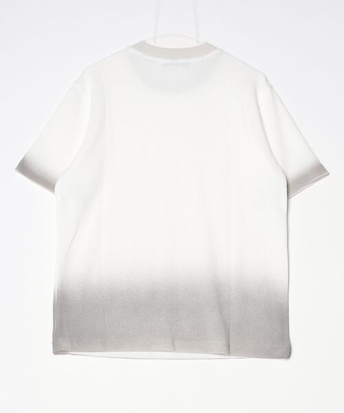 BENUSTA(ベヌスタ)の「『BENUSTA/ベヌスタ』クルーネックリブ半袖ニット【GC】(Tシャツ/カットソー・メンズ・ブラック/ホワイト・L/M)」の3枚目の写真