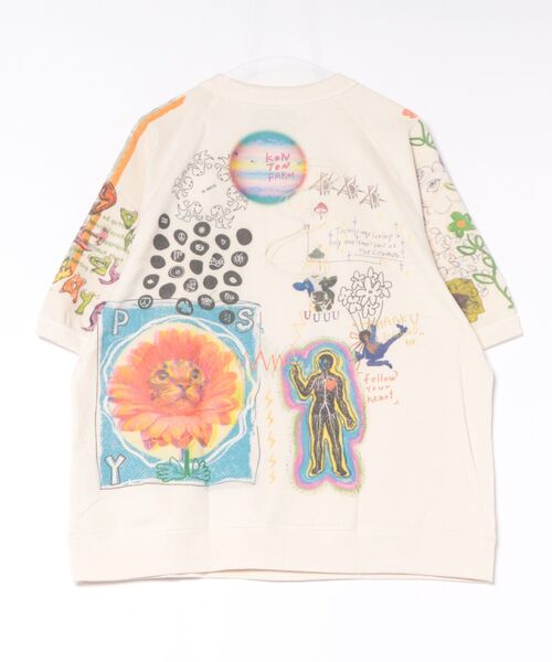 go slow caravan(ゴースローキャラバン)の「32/1 三本引き揃え ヘビー天竺 落書きカオス ラグランTEE(Tシャツ/カットソー・メンズ・ナチュラル・MEDIUM/LARGE/X-LARGE)」の3枚目の写真