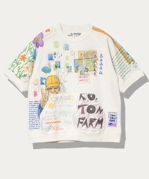 32/1 三本引き揃え ヘビー天竺 落書きカオス ラグランTEE