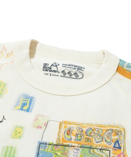 go slow caravan(ゴースローキャラバン)の「32/1 三本引き揃え ヘビー天竺 落書きカオス ラグランTEE(Tシャツ/カットソー・メンズ・ナチュラル・MEDIUM/LARGE/X-LARGE)」の19枚目の写真