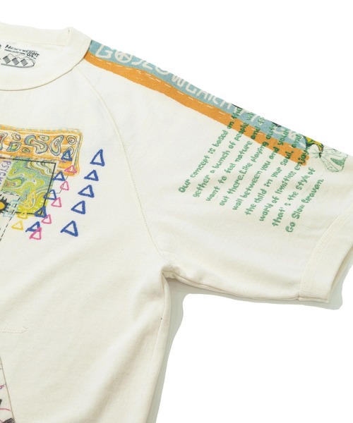 go slow caravan(ゴースローキャラバン)の「32/1 三本引き揃え ヘビー天竺 落書きカオス ラグランTEE(Tシャツ/カットソー・メンズ・ナチュラル・MEDIUM/LARGE/X-LARGE)」の17枚目の写真