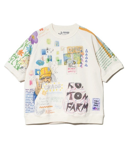 go slow caravan(ゴースローキャラバン)の「32/1 三本引き揃え ヘビー天竺 落書きカオス ラグランTEE(Tシャツ/カットソー・メンズ・ナチュラル・MEDIUM/LARGE/X-LARGE)」の14枚目の写真