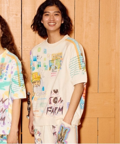 go slow caravan(ゴースローキャラバン)の「32/1 三本引き揃え ヘビー天竺 落書きカオス ラグランTEE(Tシャツ/カットソー・メンズ・ナチュラル・MEDIUM/LARGE/X-LARGE)」の8枚目の写真