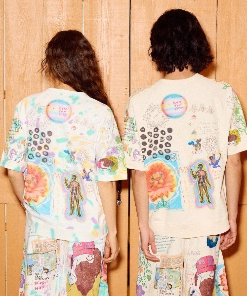go slow caravan(ゴースローキャラバン)の「32/1 三本引き揃え ヘビー天竺 落書きカオス ラグランTEE(Tシャツ/カットソー・メンズ・ナチュラル・MEDIUM/LARGE/X-LARGE)」の7枚目の写真