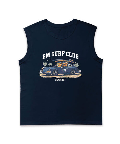 BEMIGHTY(ビーマイティー)の「BM サーフィントリップ オーバーサイズ スリーブレスTシャツ(Tシャツ/カットソー・メンズ・ネイビー/ホワイト/ブラック・LARGE/X-LARGE/XX-LARGE)」の3枚目の写真