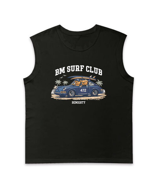 BEMIGHTY(ビーマイティー)の「BM サーフィントリップ オーバーサイズ スリーブレスTシャツ(Tシャツ/カットソー・メンズ・ネイビー/ホワイト/ブラック・LARGE/X-LARGE/XX-LARGE)」の1枚目の写真