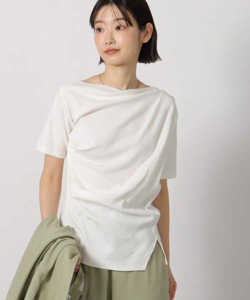 LAKOLE（ラコレ）の「アシメドレープT / 675867（Tシャツ/カットソー・レディース・ブラック/グレー/オフホワイト・FREE）」の2枚目の写真