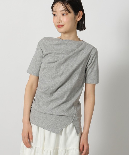 LAKOLE（ラコレ）の「アシメドレープT / 675867（Tシャツ/カットソー・レディース・ブラック/グレー/オフホワイト・FREE）」の20枚目の写真