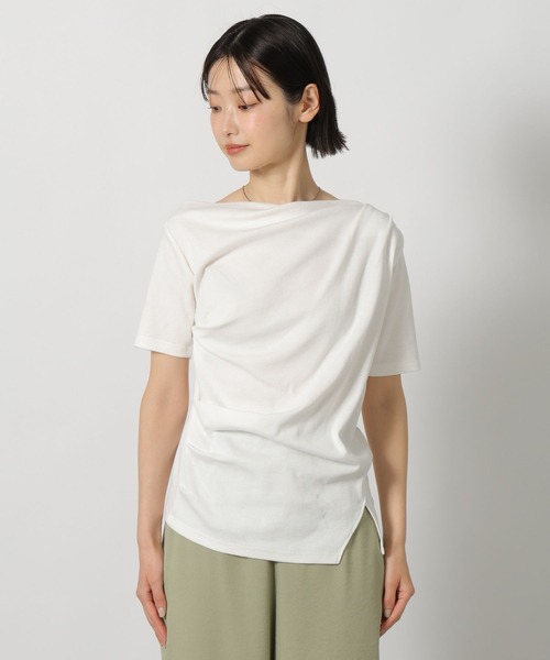 LAKOLE（ラコレ）の「アシメドレープT / 675867（Tシャツ/カットソー・レディース・ブラック/グレー/オフホワイト・FREE）」の6枚目の写真