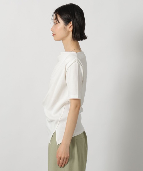 LAKOLE（ラコレ）の「アシメドレープT / 675867（Tシャツ/カットソー・レディース・ブラック/グレー/オフホワイト・FREE）」の7枚目の写真