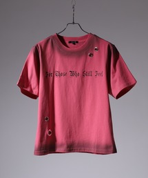 RESHAM アイレット付き加工スプレー加工Tシャツ 半袖