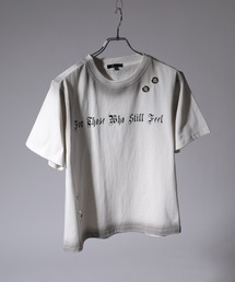 RESHAM アイレット付き加工スプレー加工Tシャツ 半袖