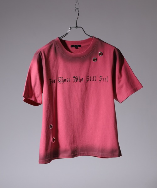 Jungle Storm(ジャングルストーム)の「RESHAM アイレット付き加工スプレー加工Tシャツ 半袖(Tシャツ/カットソー・メンズ・ピンク/ブラック/アイボリー/カーキ・M/L)」の8枚目の写真