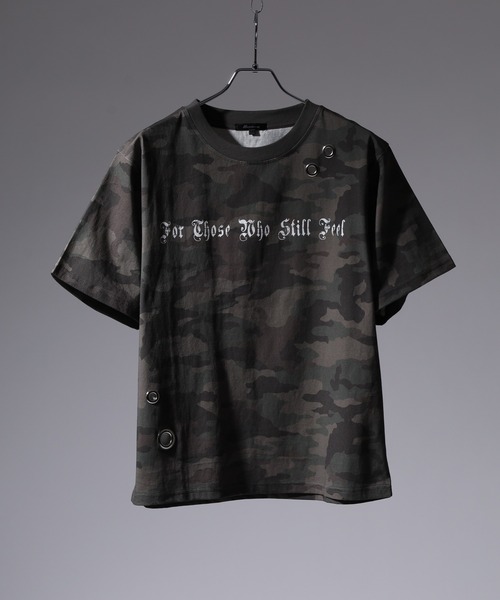 Jungle Storm(ジャングルストーム)の「RESHAM アイレット付き加工スプレー加工Tシャツ 半袖(Tシャツ/カットソー・メンズ・ピンク/ブラック/アイボリー/カーキ・M/L)」の7枚目の写真