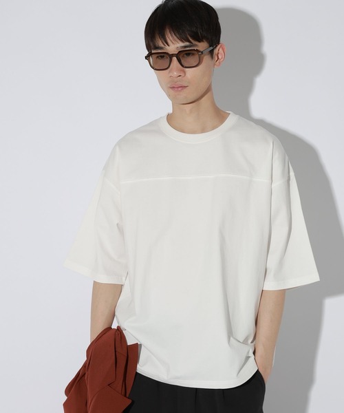 LAKOLE(ラコレ)の「<多機能ウェア>フットボールTシャツ / 667765(Tシャツ/カットソー・メンズ・ホワイト/チャコール/グリーン・LARGE/MEDIUM)」の3枚目の写真