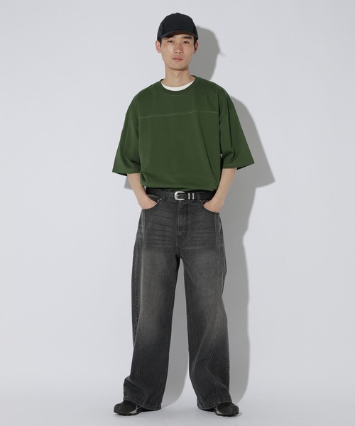 LAKOLE(ラコレ)の「<多機能ウェア>フットボールTシャツ / 667765(Tシャツ/カットソー・メンズ・ホワイト/チャコール/グリーン・LARGE/MEDIUM)」の13枚目の写真