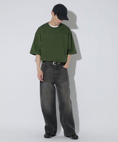 LAKOLE(ラコレ)の「<多機能ウェア>フットボールTシャツ / 667765(Tシャツ/カットソー・メンズ・ホワイト/チャコール/グリーン・LARGE/MEDIUM)」の14枚目の写真