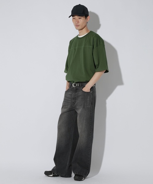 LAKOLE(ラコレ)の「<多機能ウェア>フットボールTシャツ / 667765(Tシャツ/カットソー・メンズ・ホワイト/チャコール/グリーン・LARGE/MEDIUM)」の15枚目の写真