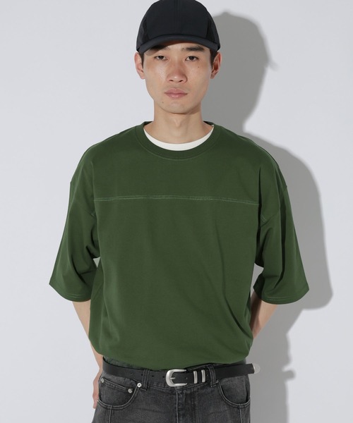 LAKOLE(ラコレ)の「<多機能ウェア>フットボールTシャツ / 667765(Tシャツ/カットソー・メンズ・ホワイト/チャコール/グリーン・LARGE/MEDIUM)」の16枚目の写真