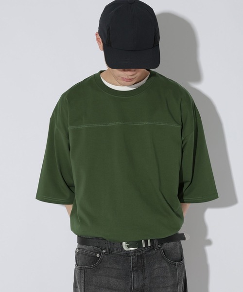 LAKOLE(ラコレ)の「<多機能ウェア>フットボールTシャツ / 667765(Tシャツ/カットソー・メンズ・ホワイト/チャコール/グリーン・LARGE/MEDIUM)」の17枚目の写真
