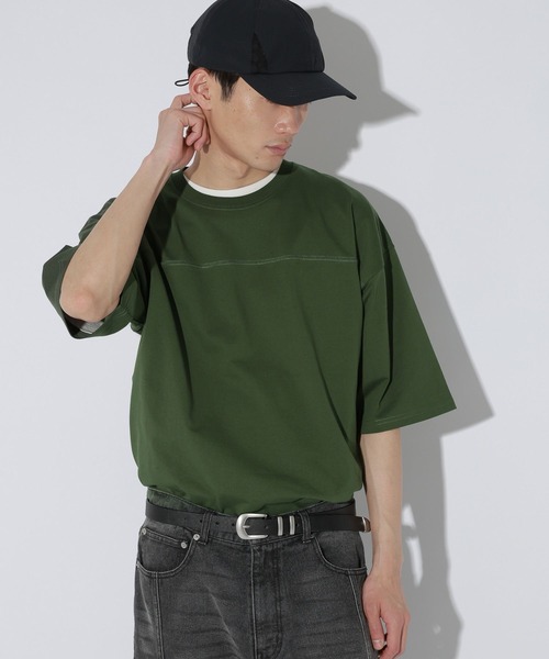 LAKOLE(ラコレ)の「<多機能ウェア>フットボールTシャツ / 667765(Tシャツ/カットソー・メンズ・ホワイト/チャコール/グリーン・LARGE/MEDIUM)」の18枚目の写真