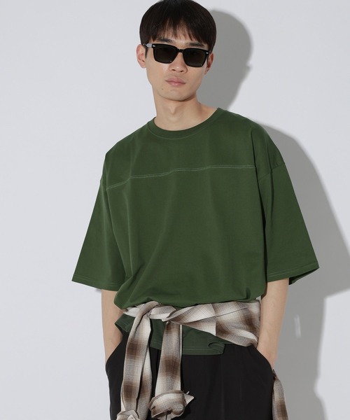 LAKOLE(ラコレ)の「<多機能ウェア>フットボールTシャツ / 667765(Tシャツ/カットソー・メンズ・ホワイト/チャコール/グリーン・LARGE/MEDIUM)」の22枚目の写真