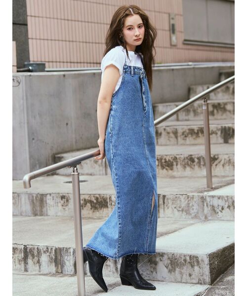 CALNAMUR(カルナムール)の「【Wrangler】デニムワンピース(ワンピース・レディース・ブルー/ライトブルー・MEDIUM/SMALL)」の1枚目の写真
