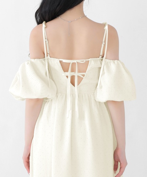 M me eme(エムミーエメ)の「Puff sleeves studded long onepiece(eme10487)(ワンピース・レディース・ブラック・FREE)」の16枚目の写真
