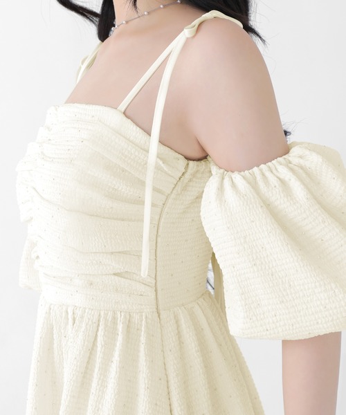 M me eme(エムミーエメ)の「Puff sleeves studded long onepiece(eme10487)(ワンピース・レディース・ブラック・FREE)」の17枚目の写真