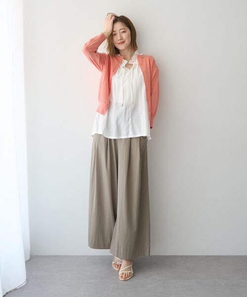 YECCA VECCA(イェッカヴェッカ)の「【マシンウォッシャブル/接触冷感/アンサンブル対応】カーディガン②(カーディガン/ボレロ・レディース・ブラック/オフホワイト/サーモンピンク/ライトブルー・FREE)」の12枚目の写真