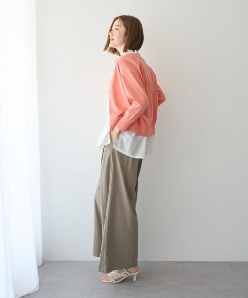 YECCA VECCA(イェッカヴェッカ)の「【マシンウォッシャブル/接触冷感/アンサンブル対応】カーディガン②(カーディガン/ボレロ・レディース・ブラック/オフホワイト/サーモンピンク/ライトブルー・FREE)」の13枚目の写真