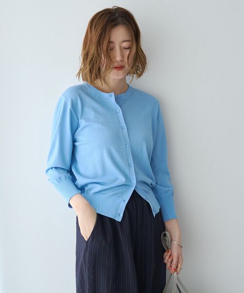 YECCA VECCA(イェッカヴェッカ)の「【マシンウォッシャブル/接触冷感/アンサンブル対応】カーディガン②(カーディガン/ボレロ・レディース・ブラック/オフホワイト/サーモンピンク/ライトブルー・FREE)」の15枚目の写真