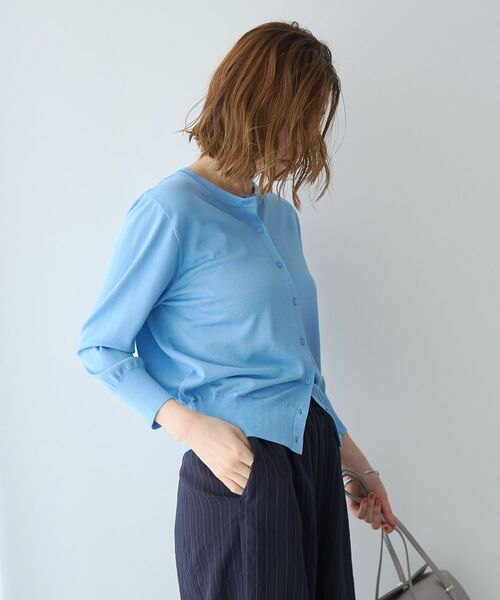 YECCA VECCA(イェッカヴェッカ)の「【マシンウォッシャブル/接触冷感/アンサンブル対応】カーディガン②(カーディガン/ボレロ・レディース・ブラック/オフホワイト/サーモンピンク/ライトブルー・FREE)」の16枚目の写真