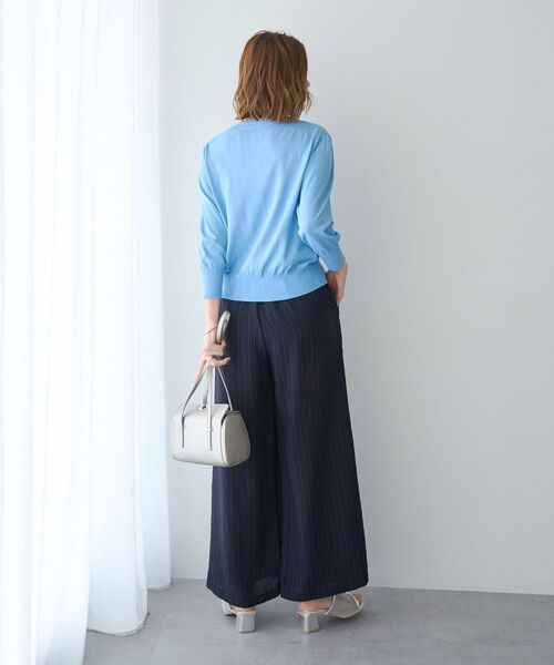 YECCA VECCA(イェッカヴェッカ)の「【マシンウォッシャブル/接触冷感/アンサンブル対応】カーディガン②(カーディガン/ボレロ・レディース・ブラック/オフホワイト/サーモンピンク/ライトブルー・FREE)」の9枚目の写真