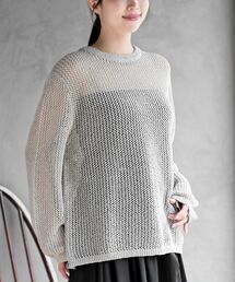 rps（アールピーエス）の「透かし編みラメニットプルオーバー（ニット/セーター）」