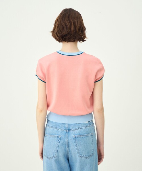 MACPHEE（マカフィー）の「ドライコットン フレンチスリーブプルオーバー（ニット/セーター・レディース・ピンク系その他/ブラウン系その他/ネイビー/ホワイト系その他/ホワイト×パープル・S）」の9枚目の写真