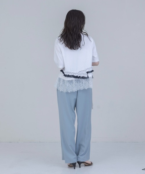 ウェーブフリル ヘムレースTシャツ Eimee Law│Eimee Law & LHELBIE