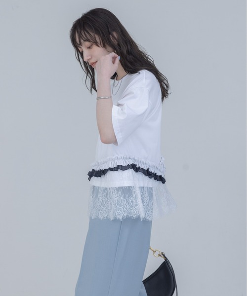 ウェーブフリル ヘムレースTシャツ Eimee Law│Eimee Law & LHELBIE