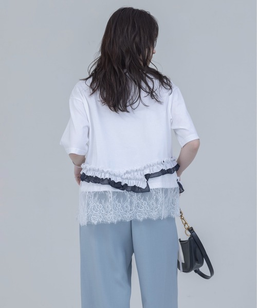 ウェーブフリル ヘムレースTシャツ Eimee Law│Eimee Law & LHELBIE