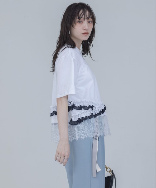 ウェーブフリル ヘムレースTシャツ Eimee Law│Eimee Law & LHELBIE