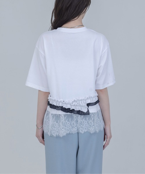 ウェーブフリル ヘムレースTシャツ Eimee Law│Eimee Law & LHELBIE
