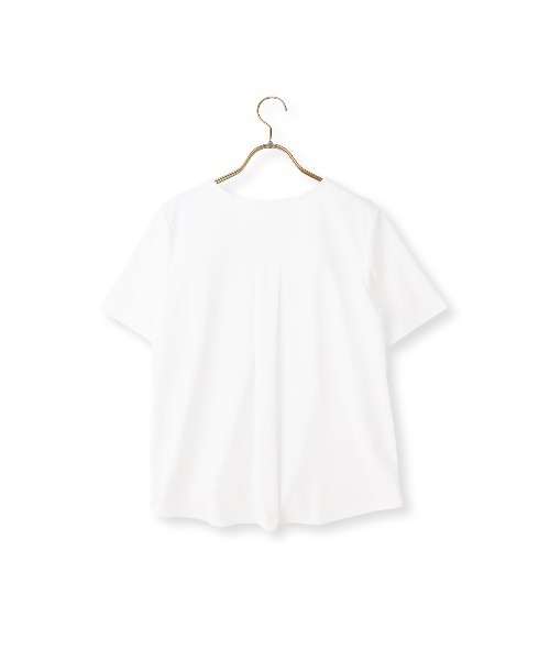 AOYAMA(アオヤマ)の「透けないカットソー【半袖】【キーネック】(Tシャツ/カットソー・レディース・ホワイト・LL/L/M/S)」の7枚目の写真