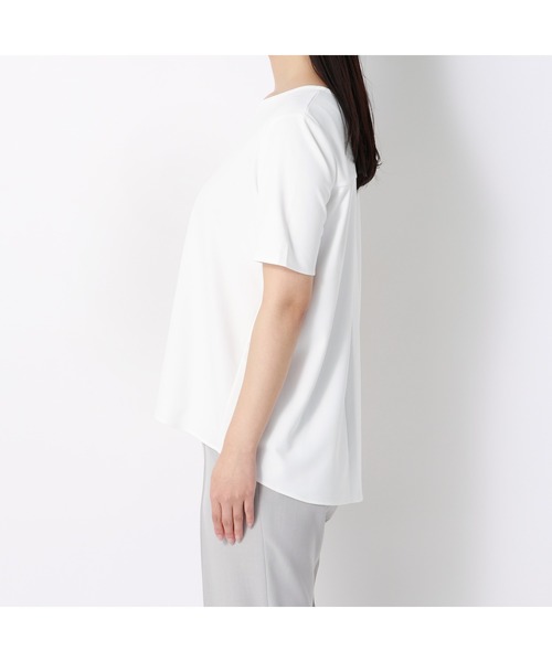 AOYAMA(アオヤマ)の「透けないカットソー【半袖】【キーネック】(Tシャツ/カットソー・レディース・ホワイト・LL/L/M/S)」の21枚目の写真