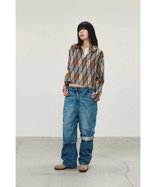 STUDIO TOMBOY（スタジオトムボーイ）の「バックディテールバギーフィットハーフデニムパンツ_ブルー 9105362108（その他パンツ・レディース・ブルー・SMALL/MEDIUM）」の2枚目の写真