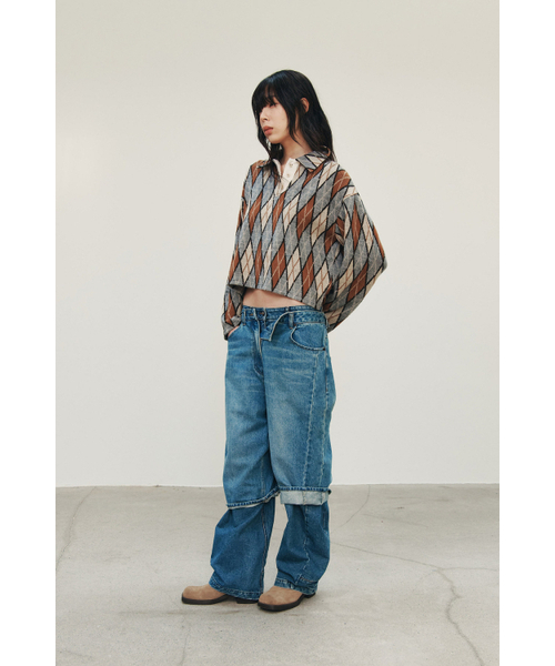 STUDIO TOMBOY（スタジオトムボーイ）の「バックディテールバギーフィットハーフデニムパンツ_ブルー 9105362108（その他パンツ・レディース・ブルー・SMALL/MEDIUM）」の5枚目の写真
