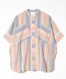 ROSE BUD | PANEL STRIPE S/S SHIRT(シャツ/ブラウス)
